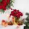 16" Red & Gold Artificial Christmas Poinsettia Arrangement in Wrapped Pot